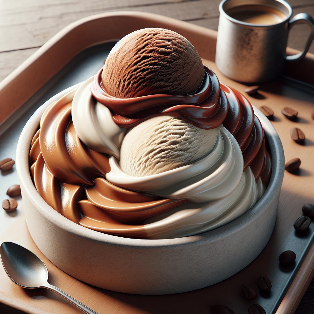 Cream and coffee ice cream