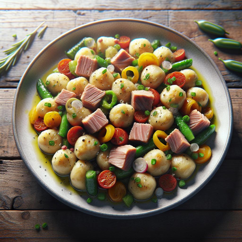 Gnocchi with Seasonal Vegetables and Tuna