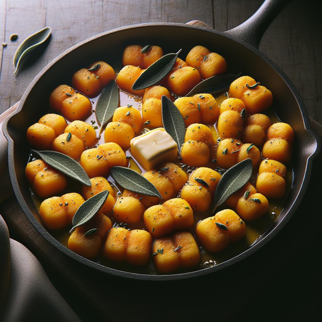 Pumpkin Gnocchi with Butter and Sage