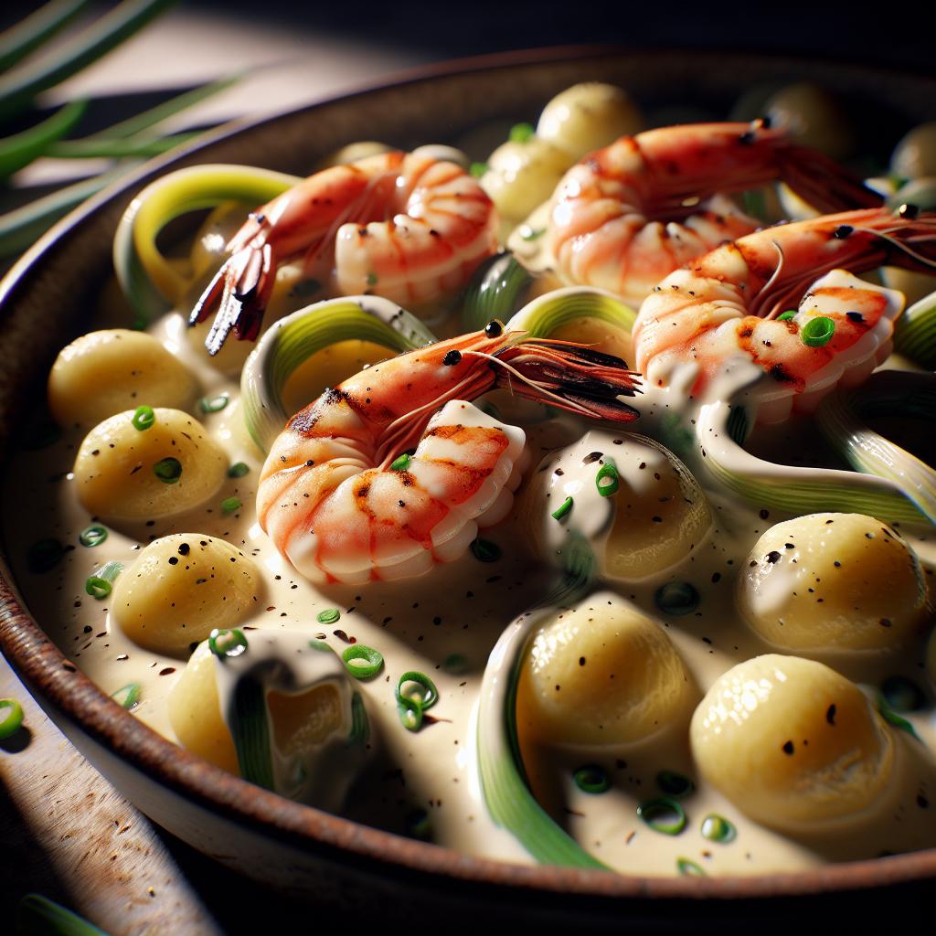 Gnocchi with Leek and Shrimp