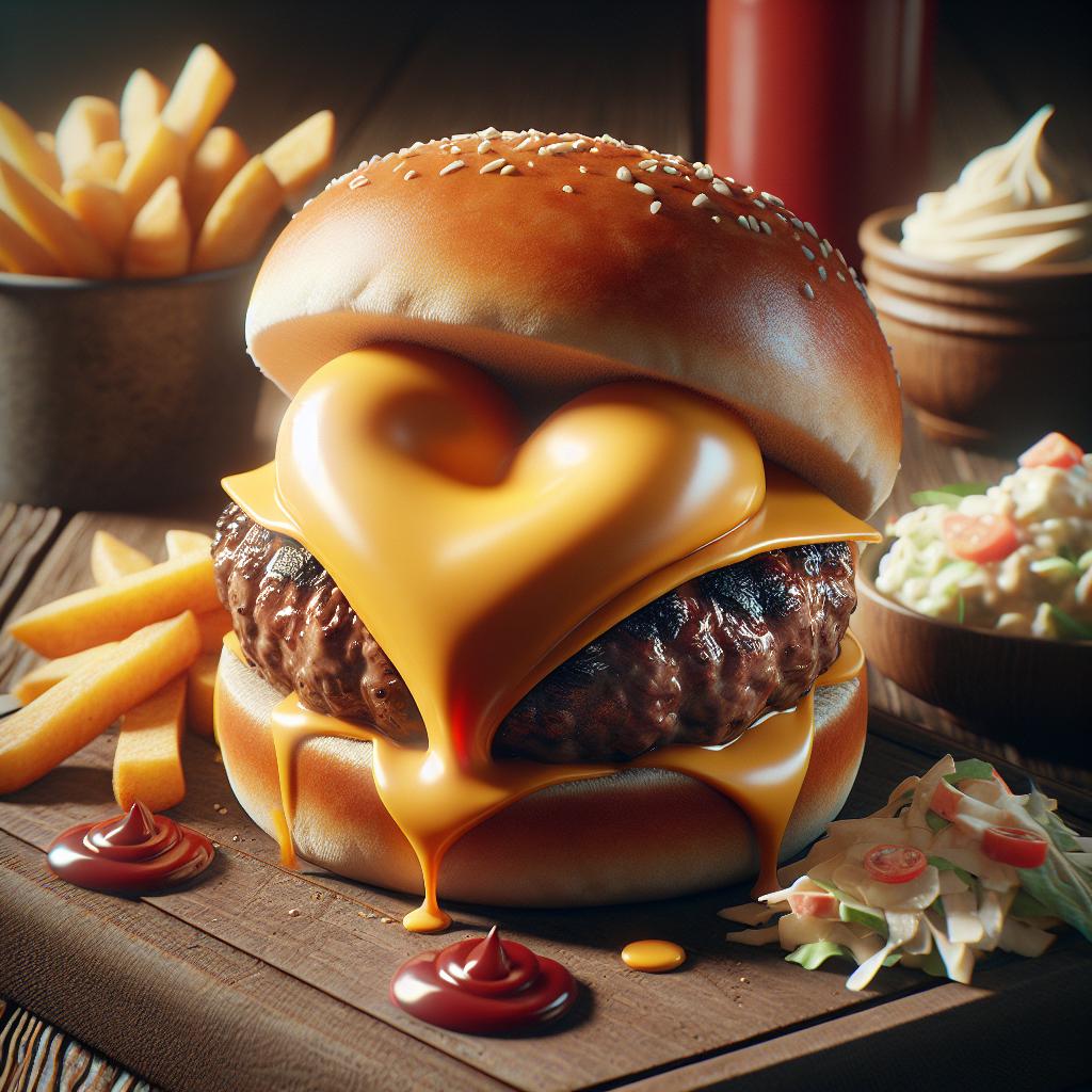 Hamburger with Melting Heart