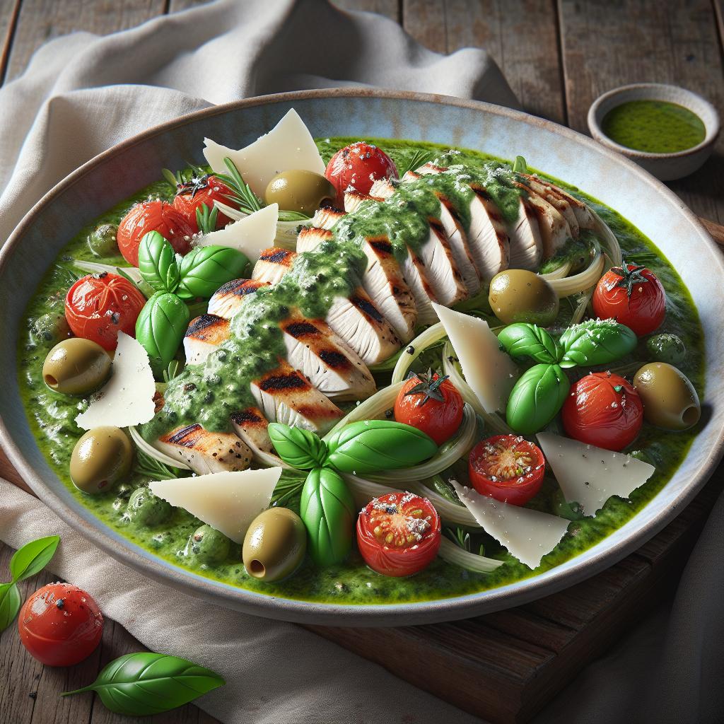 Chicken Salad with Basil Sauce