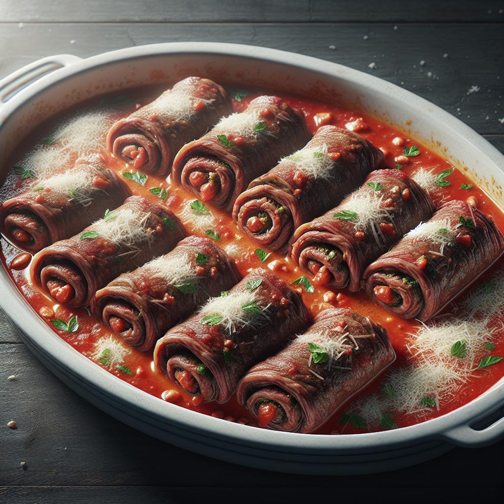 Meat Rolls in Tomato Sauce