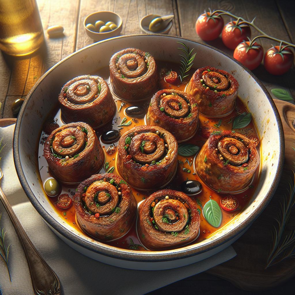 Garnished Beef Rolls