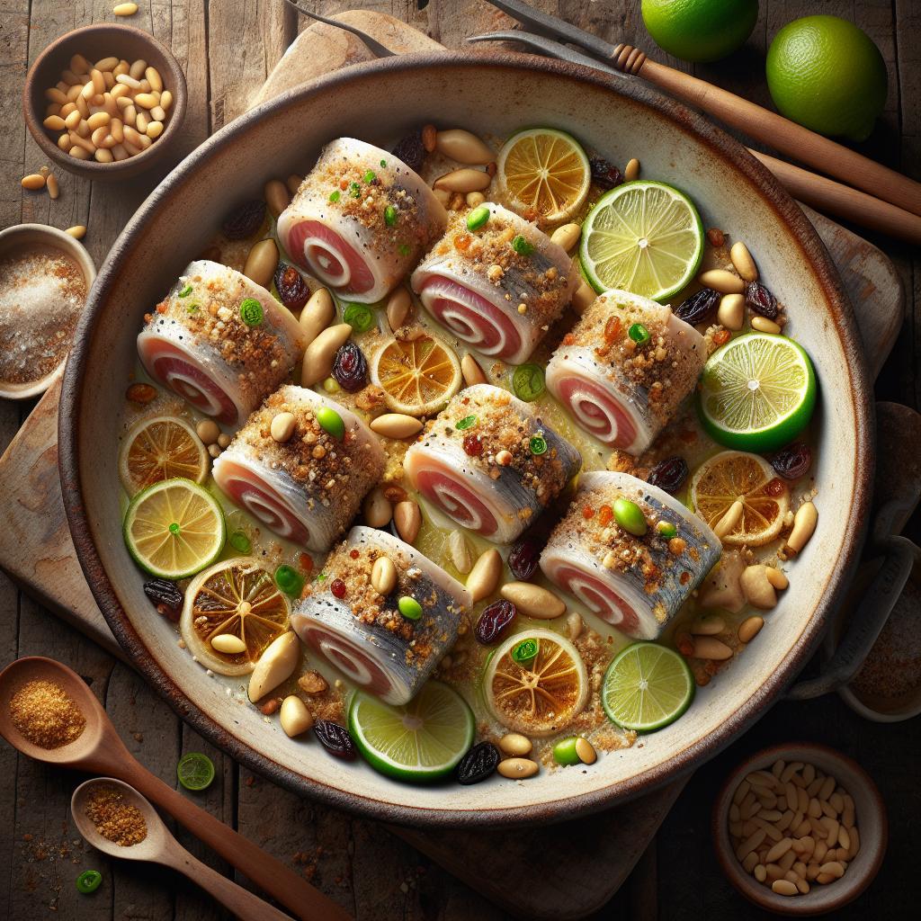 Swordfish Rolls "a beccafico" with Lime and Ginger