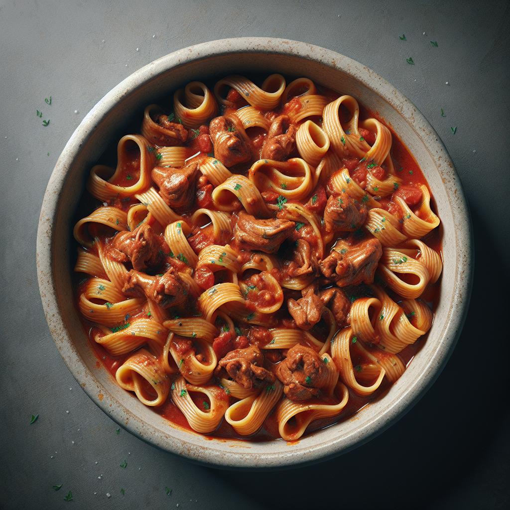 Mafaldine with Rabbit Sauce
