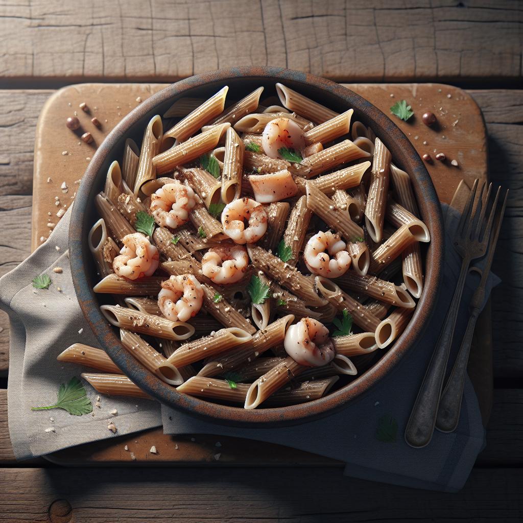 Whole Wheat Mezze Penne with Squid in White Wine