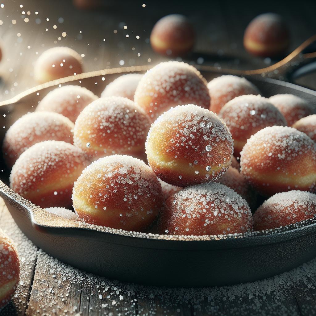 Mini Fried Bomboloni with Sugar