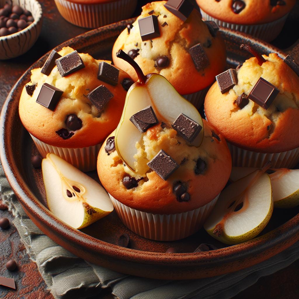 Pear and Chocolate Muffins