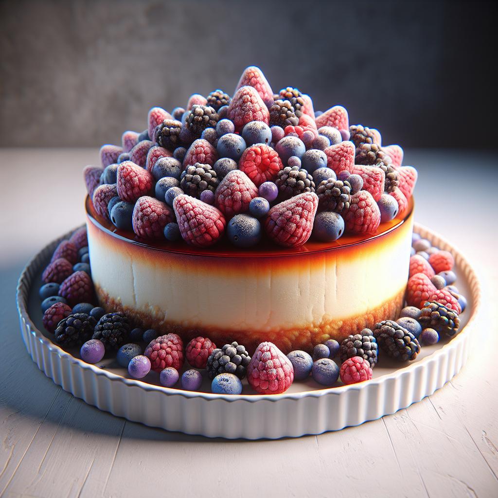 New York cheesecake with berries