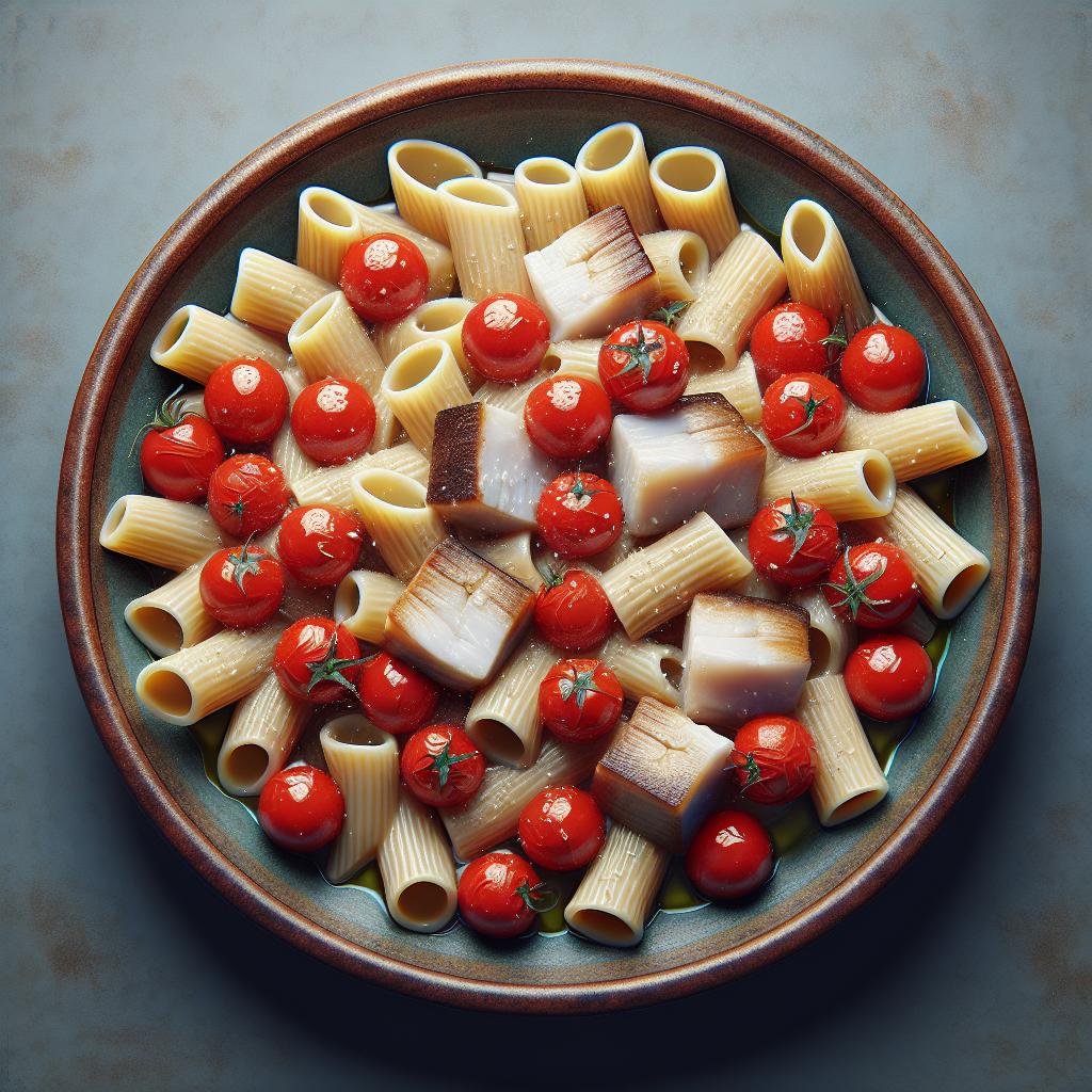 Paccheri with Cherry Tomatoes and Salt Cod