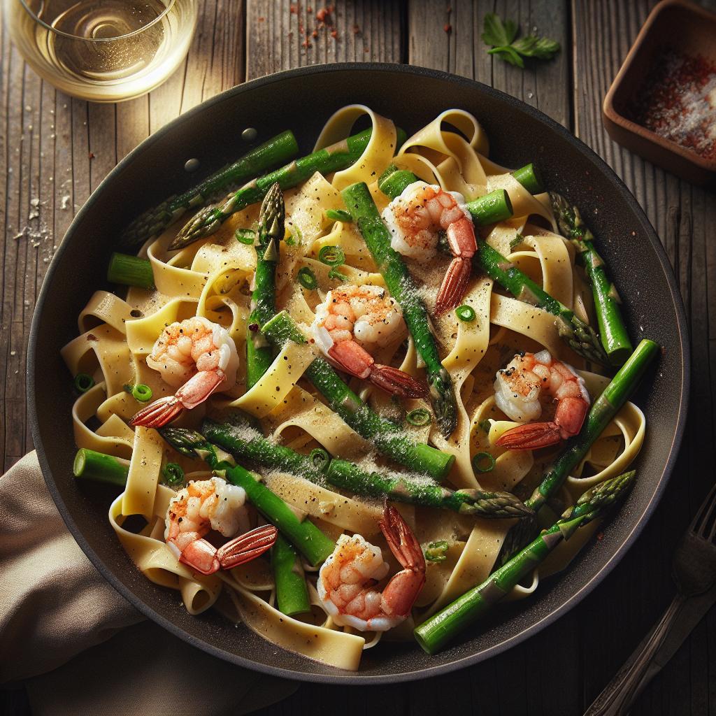 Pappardelle with Asparagus and Shrimp