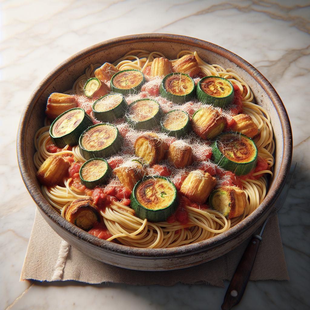 Pasta with Fried Zucchini