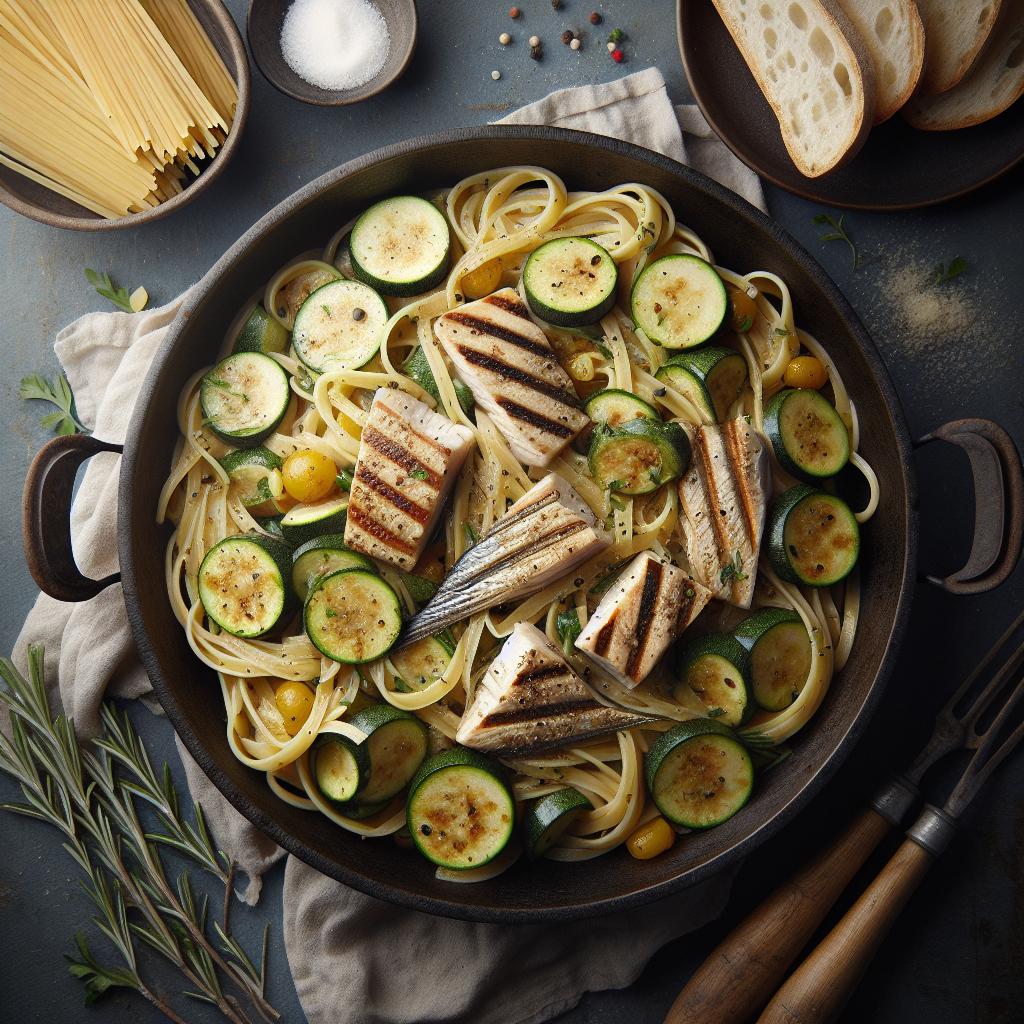 Pasta with Swordfish and Zucchini