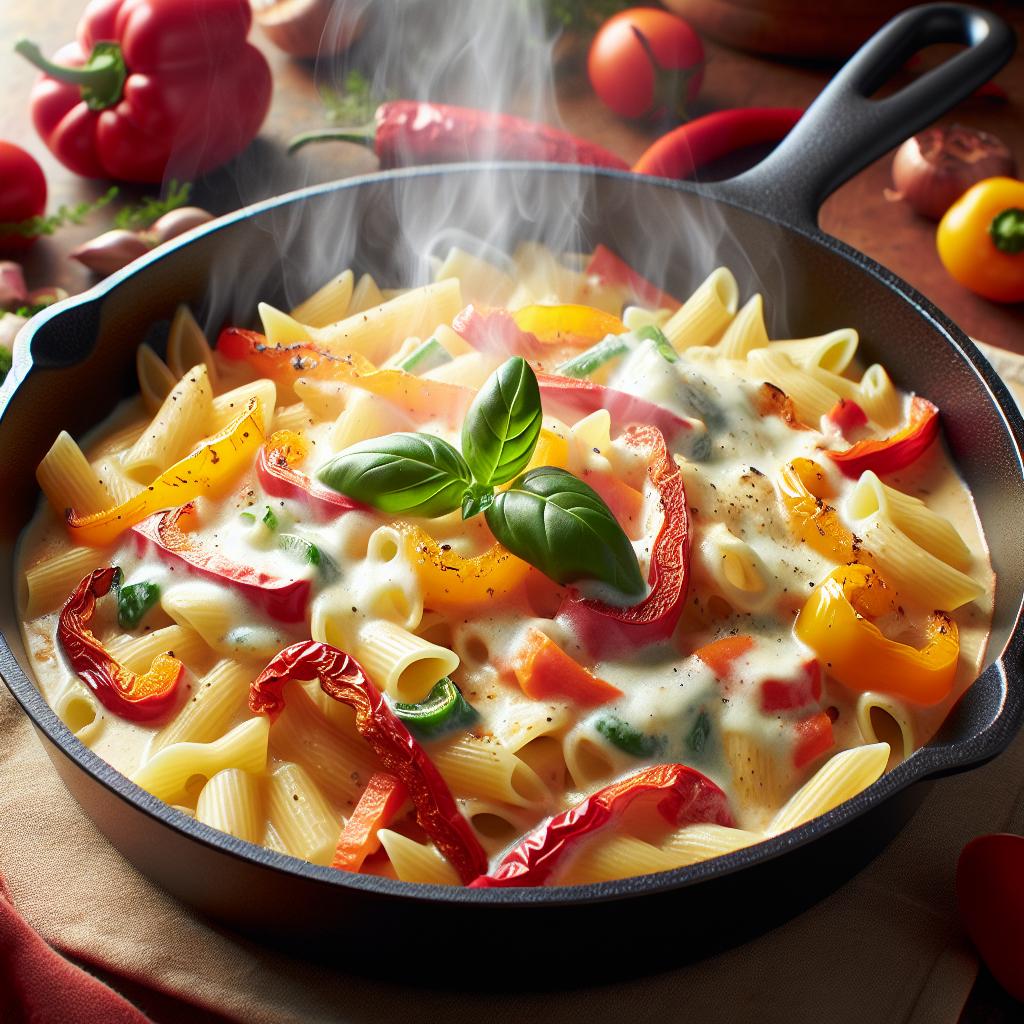 Creamy Pasta with Peppers and Cheese
