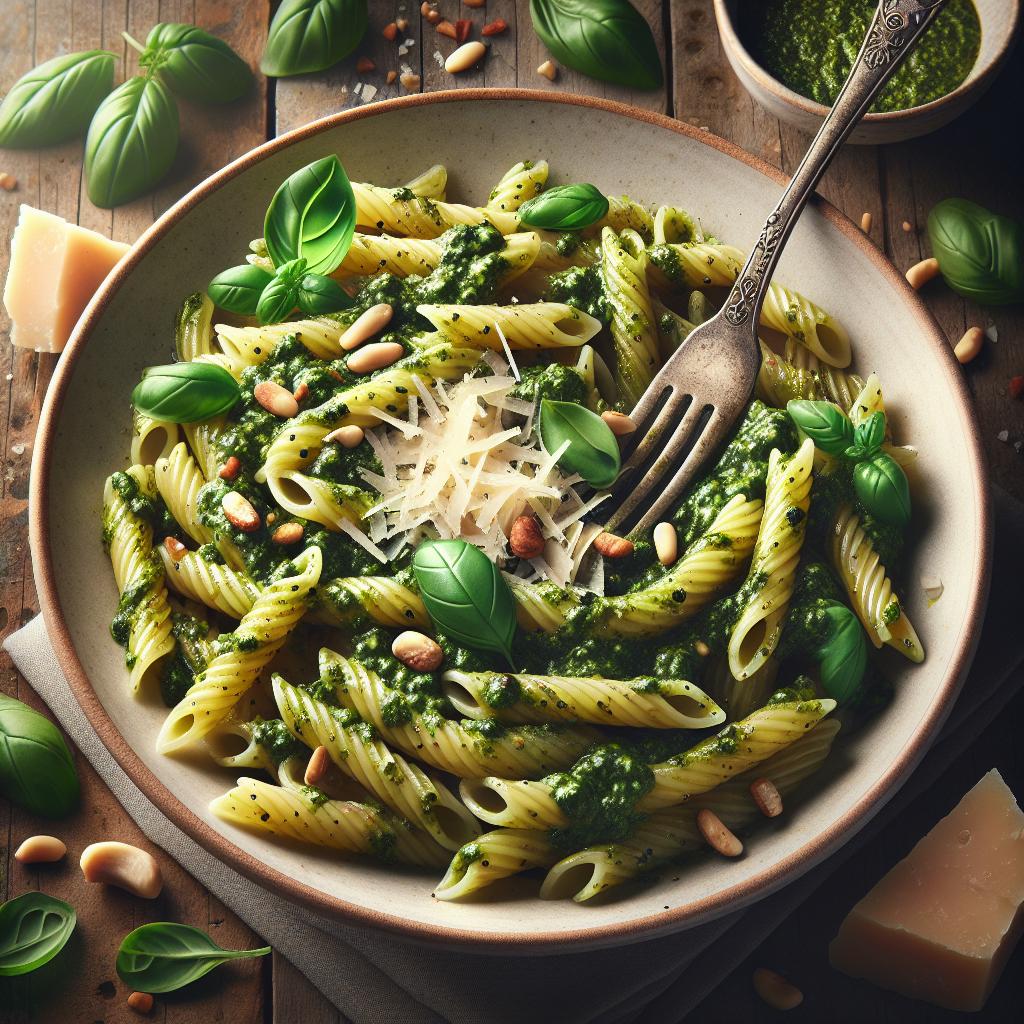 Cold Pasta with Garlic-Free Pesto