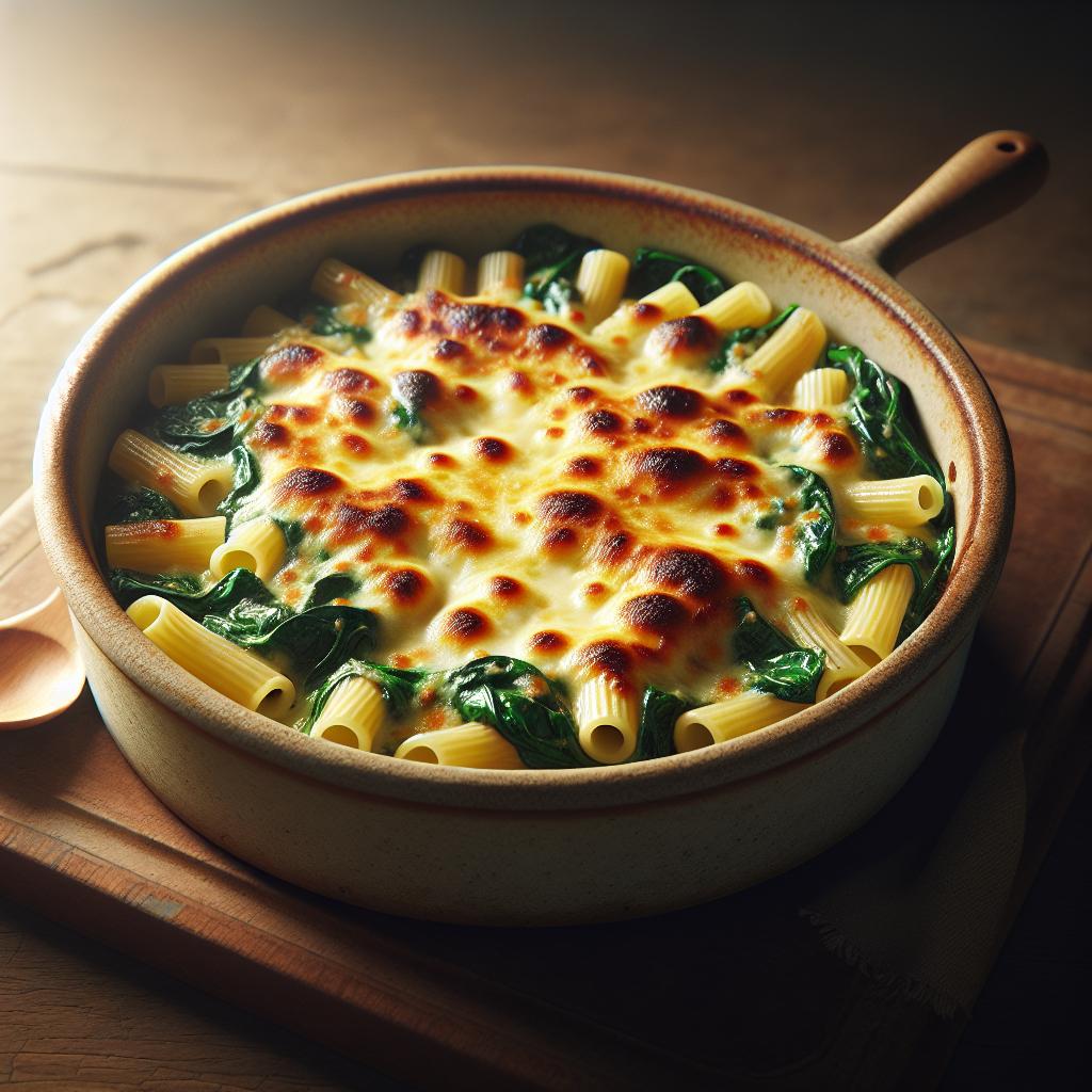 Baked Pasta with Spinach