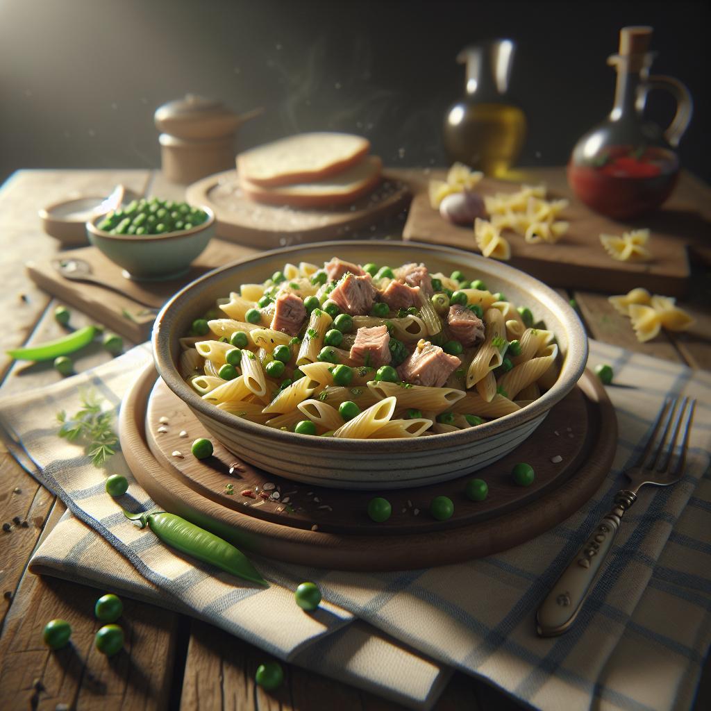 Pasta with tuna and peas