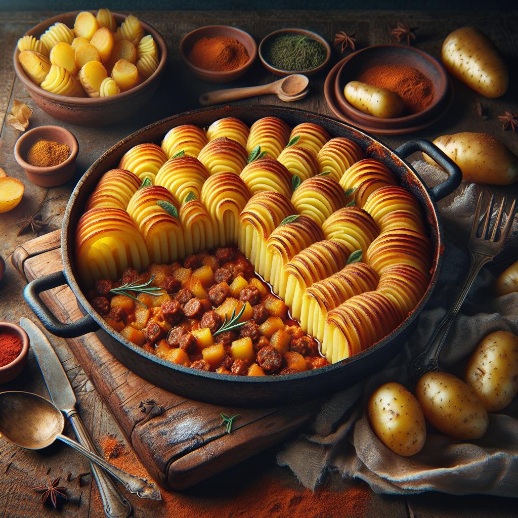 Duchess Potato Casserole with Sausage