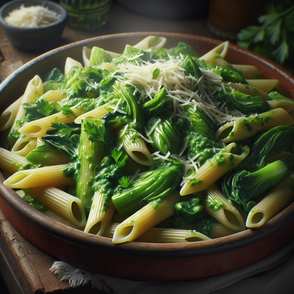 Penne in Escarole and Parsley Sauce