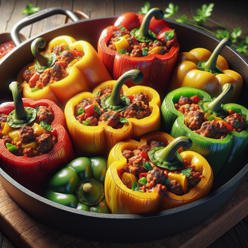 Stuffed Peppers with Meat and Sausage