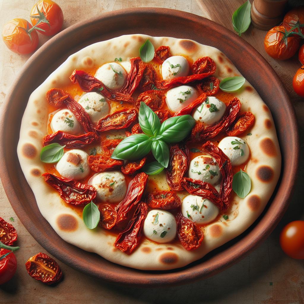 Piadina with Sun-Dried Tomatoes and Buffalo Mozzarella
