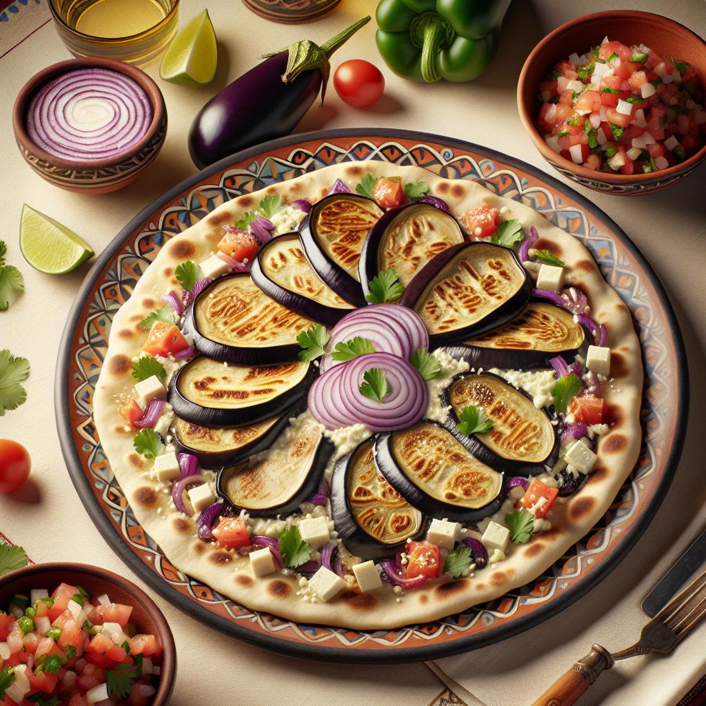 Piadina with Eggplant, Scamorza and Pico de Gallo