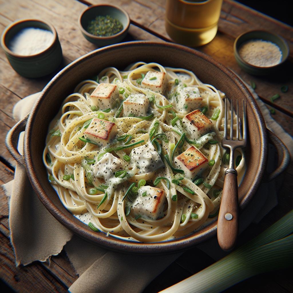 Pici with Whipped Salt Cod and Leeks