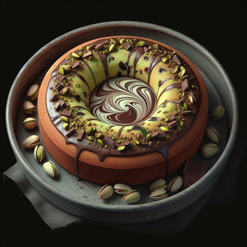Chocolate Swirled Pistachio Plumcake