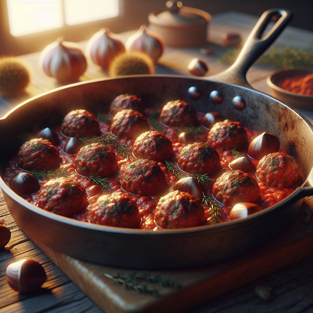 Mortadella and Chestnut Meatballs