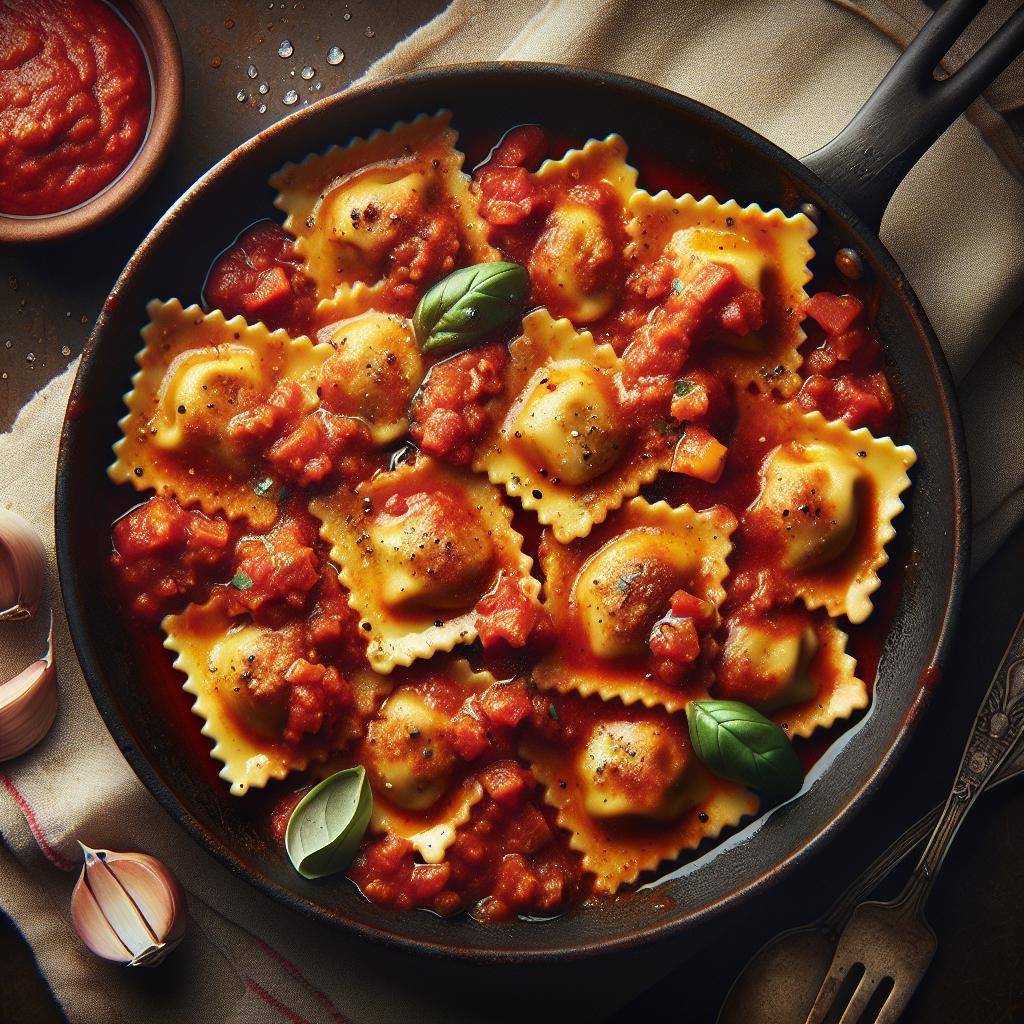 Meat Ravioli with Tomato Sauce