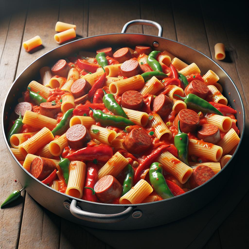 Rigatoni with Peppers and Sausage