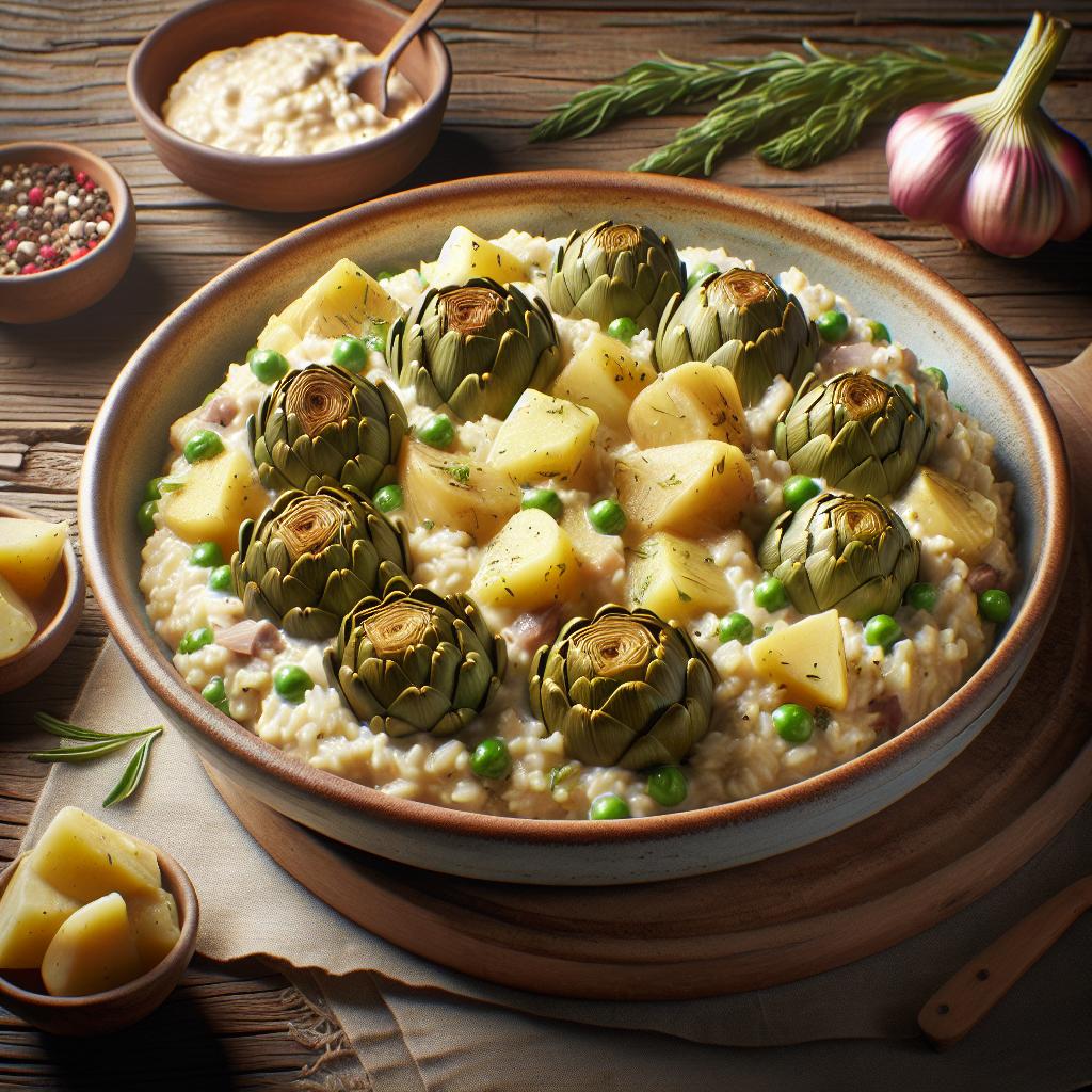 Risotto with artichokes and potatoes