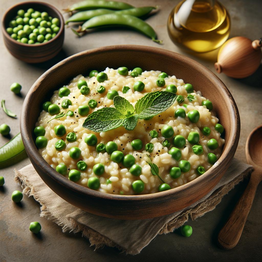 Risotto with peas and mint