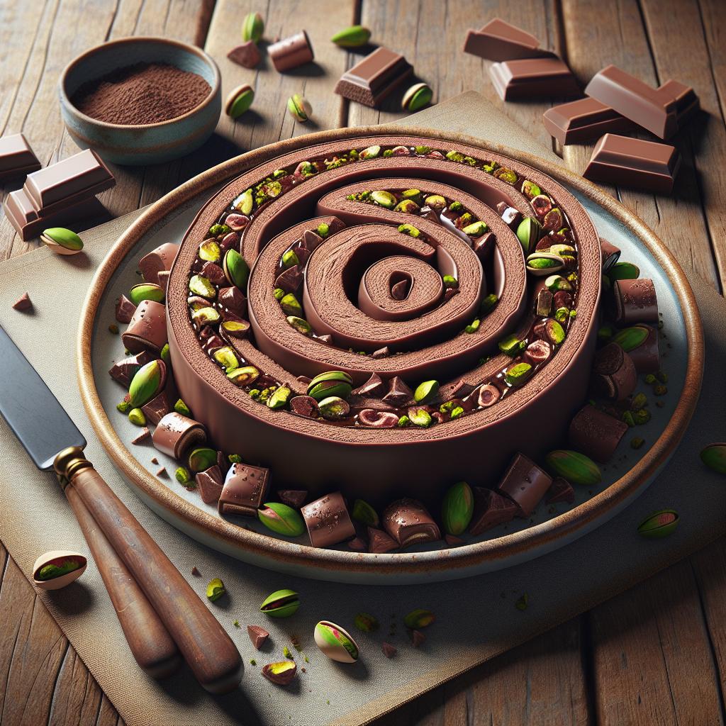 Chocolate and Pistachio Roll