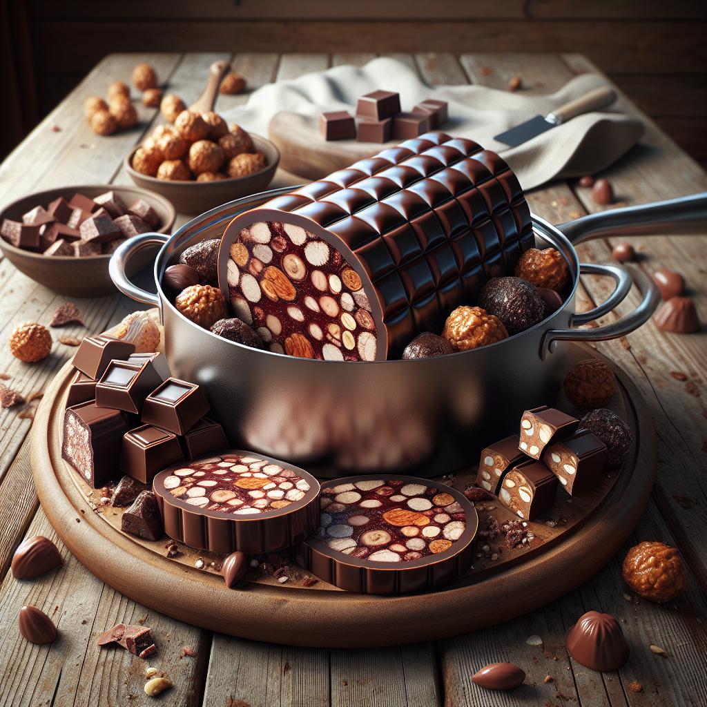 Chocolate and Nougat Salami