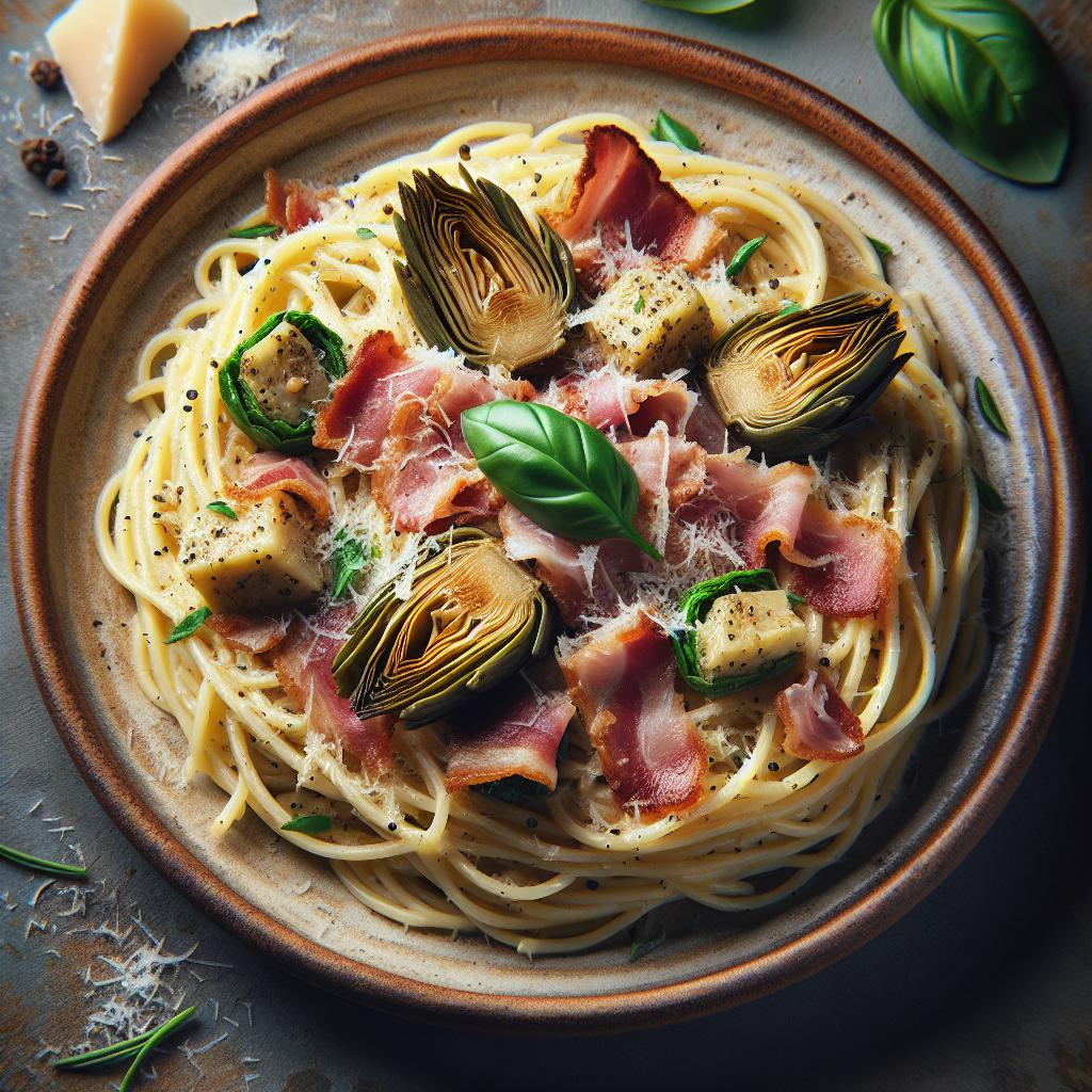 Risotto-style Spaghetti with Artichokes and Pancetta