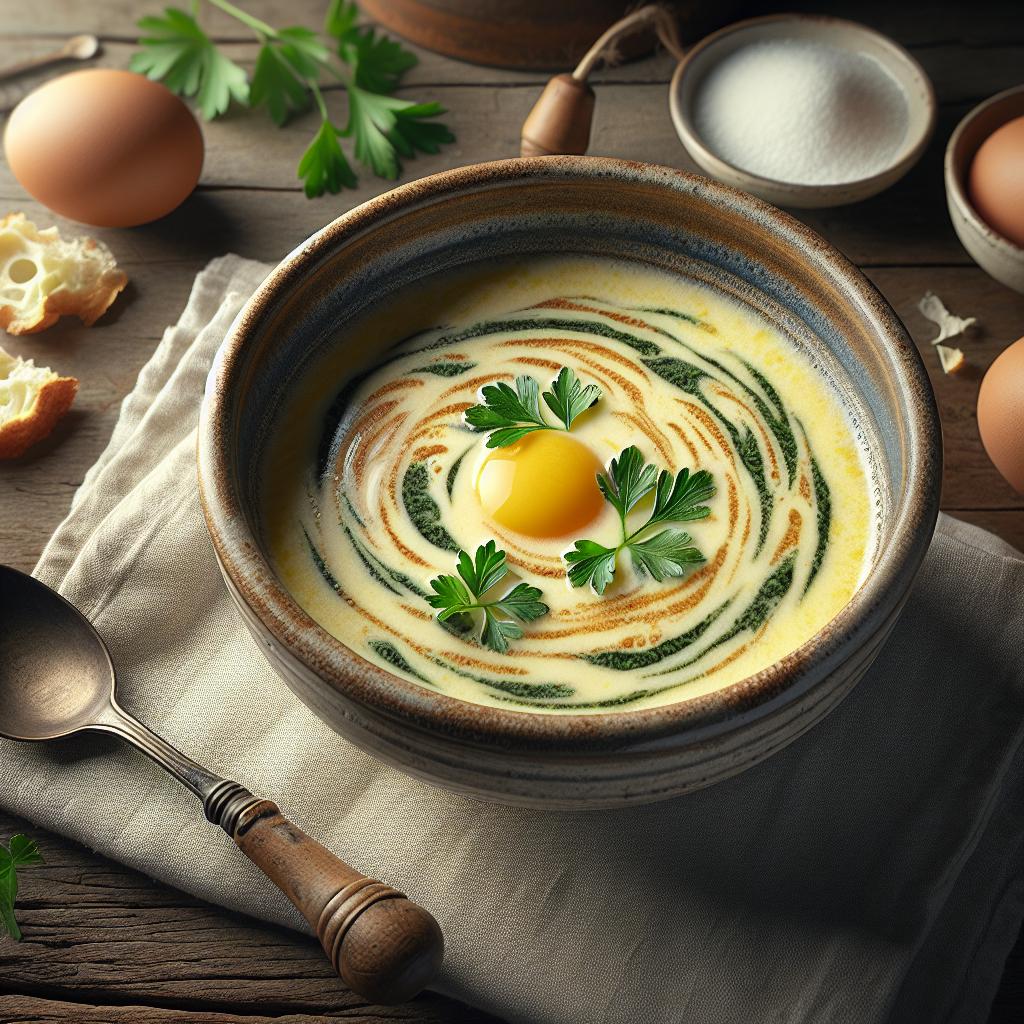 Stracciatella in broth