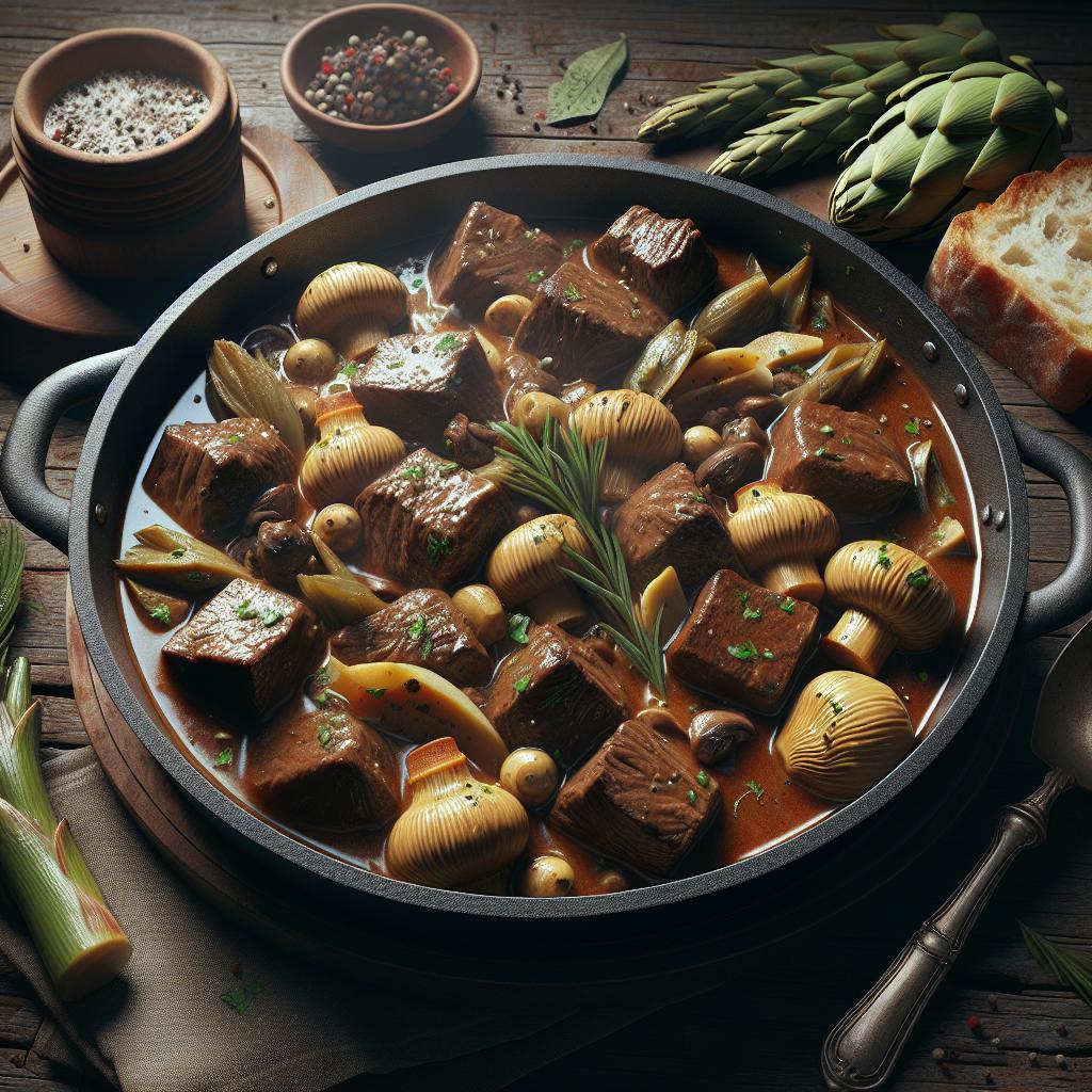 Beef Stew with Artichokes and Champignons