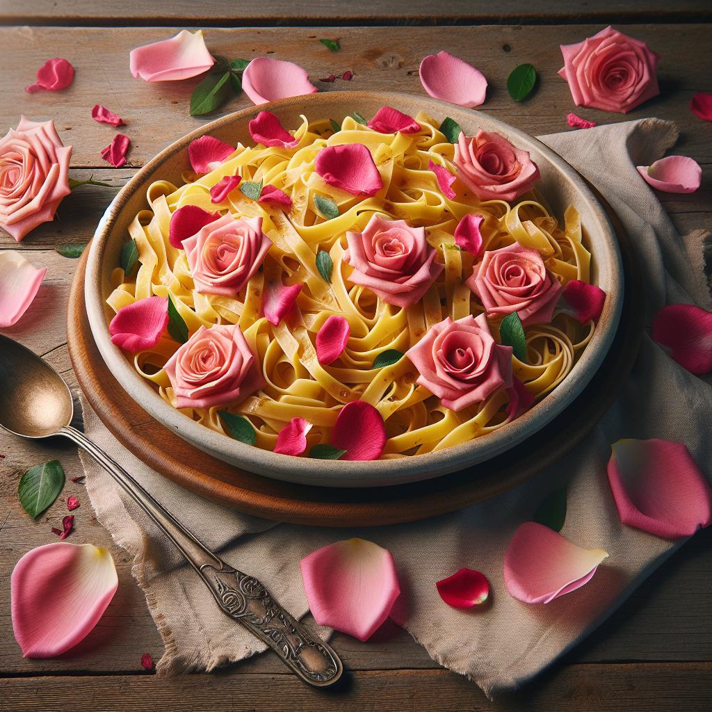 Tagliatelle ai petali di rosa