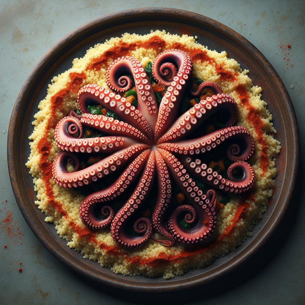 Octopus Tentacles with Paprika Couscous