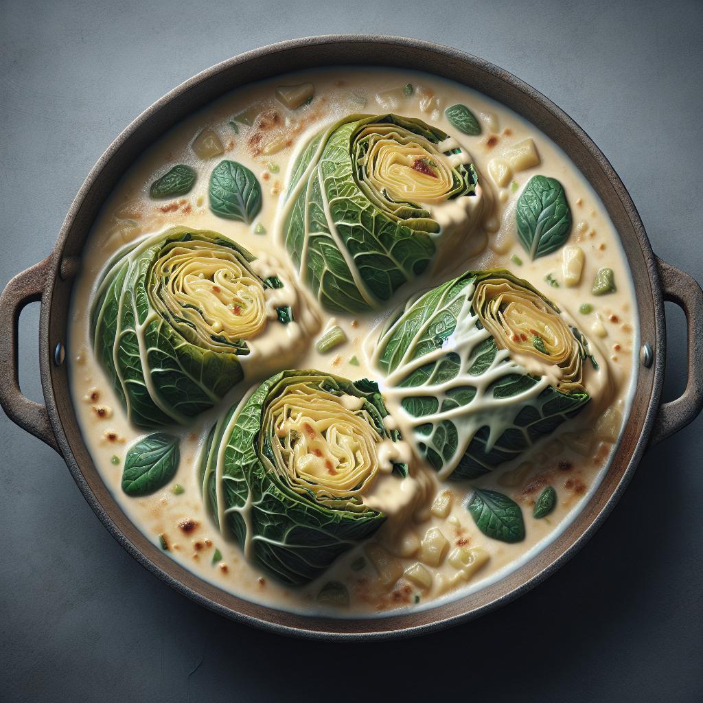 Savoy cabbage timbale with Taleggio fondue