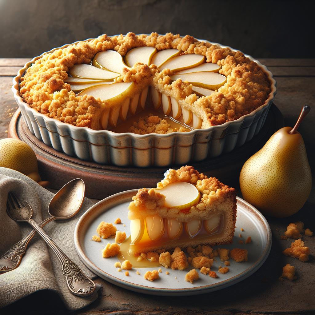 Pear crumble cake
