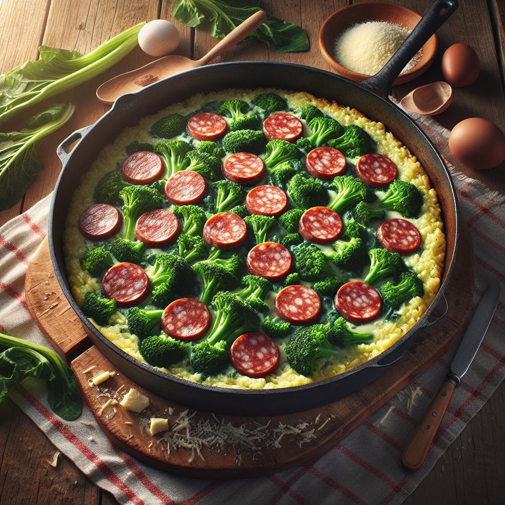 Rice Cake with Broccoli Rabe and Italian Sausage