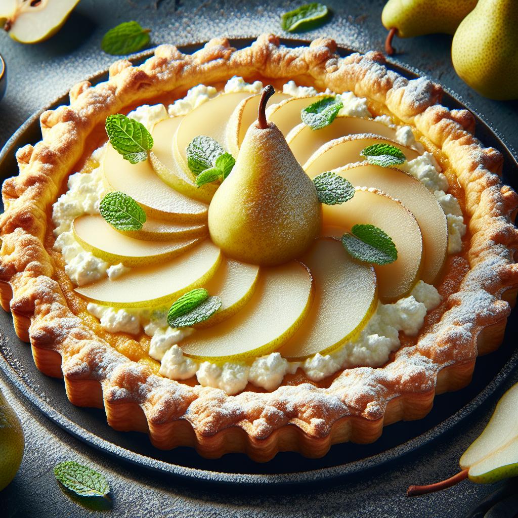 Ricotta and Pear Puff Pastry Cake