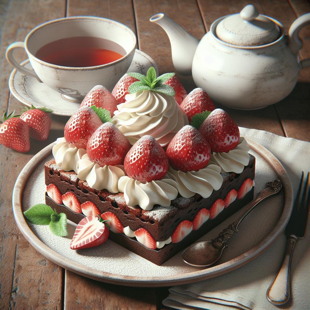 Strawberry Brownie Cake