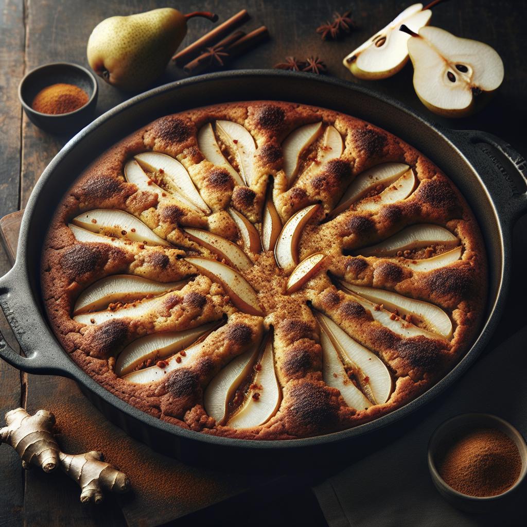 Upside-down Pear and Ginger Cake