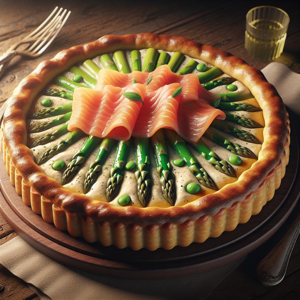 Torta salata asparagi e salmone