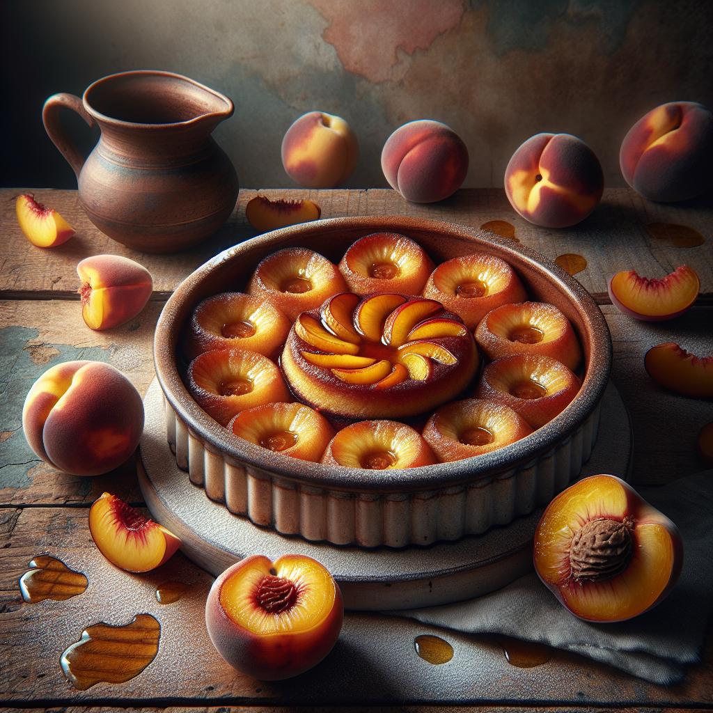 Upside-down peach cupcakes