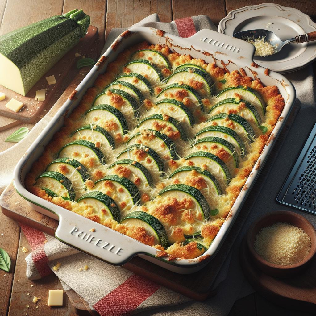 Eggless Oven-Baked Zucchini Gratin